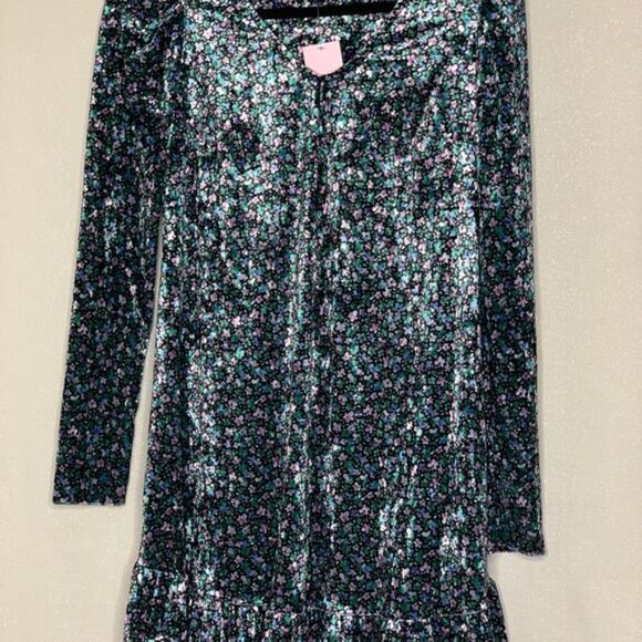 Wild Fable- Velvet Long Sleeve, Floral Dress - Picture 8 of 9